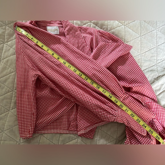 Maison Cleo Julie blouse red gingham top *small blemish* - Picture 14 of 16